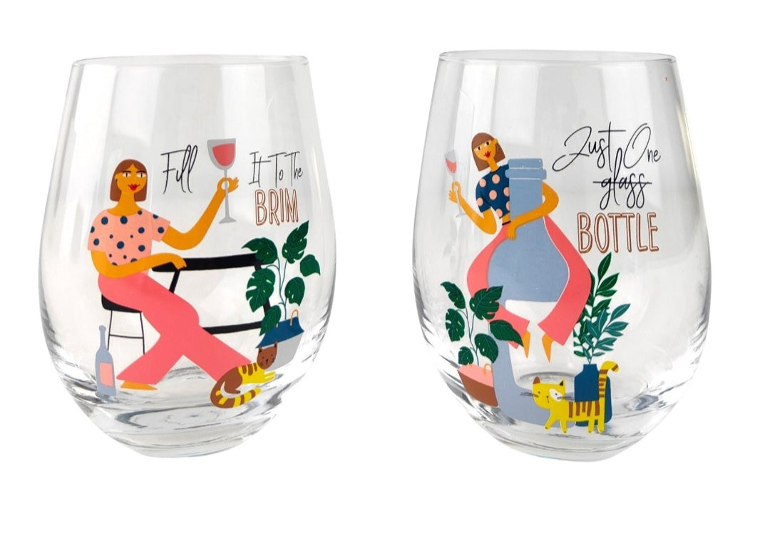 Just One Bottle, Fill it to the Brim Wine Glass