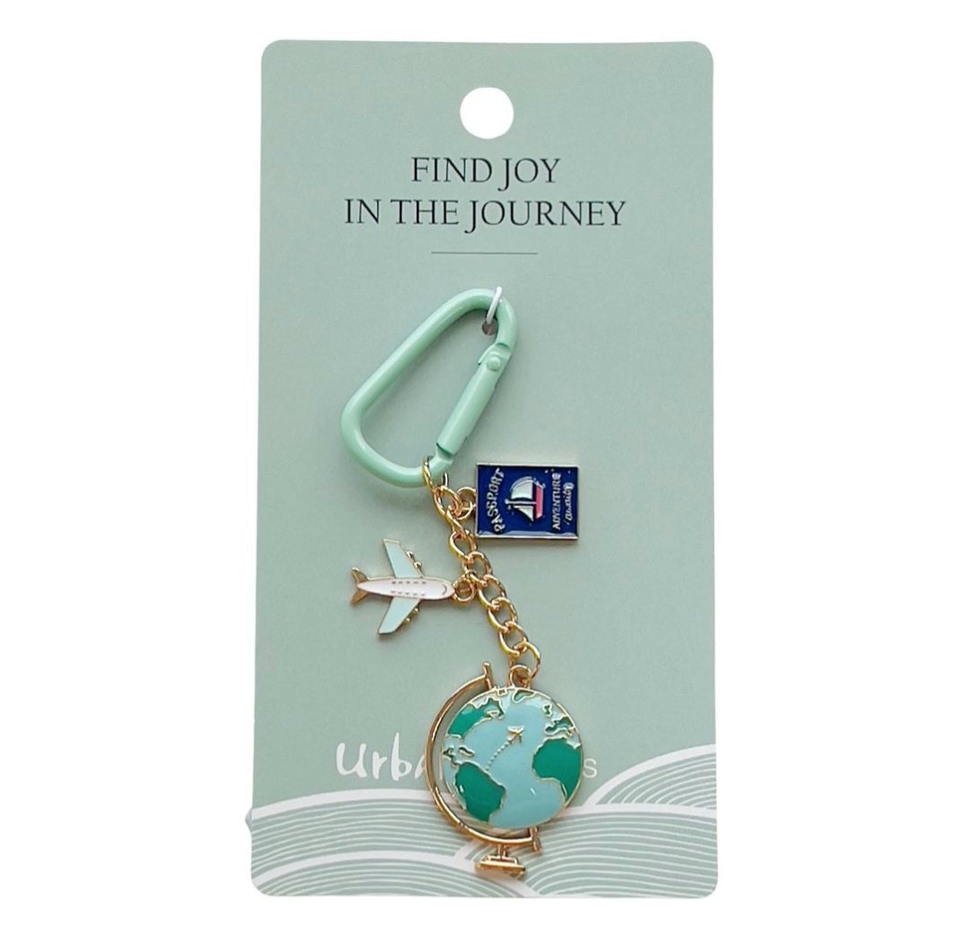 Travel with Carabiner Keyring