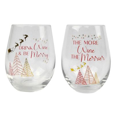 Drink Wine & Be Merry Wine Glass